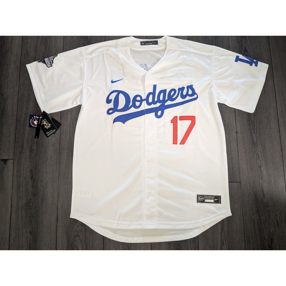 Shohei Ohtani 2025 World Series Dodgers Jersey Kanji White Men's XL - Picture 2 of 3